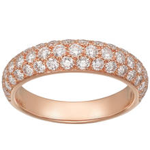 18K Au750 Rose Gold Ring Women Wedding Anniversary Engagement Party Ring 3 Rows Round Moissanite Diamond Elegant Trendy Cute 2024 - buy cheap