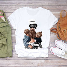 Camiseta feminina dos desenhos animados, camiseta feminina de algodão com estampa do momlife da super mamãe, moderna para mulheres 2021 2024 - compre barato