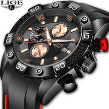 2020 Новые водонепроницаемые мужские часы LIGE Топ бренд Роскошные Силиконовые часы мужские модные Спортивные кварцевые наручные часы Relogio Masculino + коробка 2024 - купить недорого