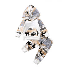 Bebê recém-nascido meninos meninas roupas definir outono manga longa natal veados impressão com capuz calças leggings bonito 2 pçs outfits 0-24m 2024 - compre barato