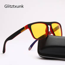 Glitztxunk бренд Ночное Видение Солнцезащитные очки Для мужчин Поляризованные новые квадратные солнечные очки в стиле ретро для Для женщин Для мужчин оттенки UV400 lentes de sol hombre 2024 - купить недорого