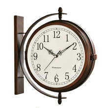 Relógio de parede estilo nórdico, relógio de parede retrô, grande, de metal, decoração para casa, sala de estar, relógio de parede, silencioso, presente duvar saati, fz880 2024 - compre barato