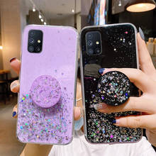 Capa com glitter luxuosa com suporte, para samsung galaxy m51 m01s m10 m10s m11 m20 m21 m30 m30s m31 m31s m40 m60s m80s 2024 - compre barato