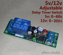 Interruptor de temporizador de retardo de 5V CC, 12V, ajustable 0 ~ 60s 0 ~ 200s, módulo de relé de tiempo de placa de encendido 2024 - compra barato
