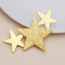 20 pçs 41x63mm kc ouro prata chapeado estrelas liga de metal acessórios para diy jóias fazendo 2024 - compre barato