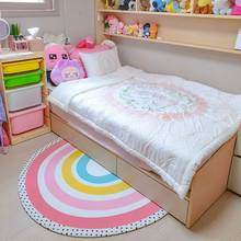 Alfombras de algodón de arco iris nórdico para niños y niñas, tapete para habitación infantil, dormitorio, cabecera, juego para gatear 2024 - compra barato