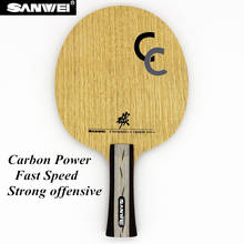 Sanwei cc 5, raquete de ping pong 2 de carbono macio original, lâmina para raquete de tênis de mesa off ++ 2024 - compre barato