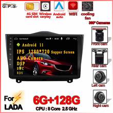Radio Multimedia con GPS para coche, Radio con reproductor de vídeo, Android 11, 6G + ROM, 128G, No 2DIN, DVD, para LADA, Granta Cross, 2018, 2019 2024 - compra barato