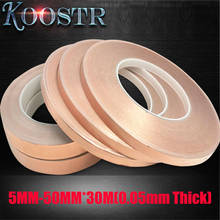 5MM-50MM*30M(0.05mm Thick) Single Adhesive Conductive Copper Foil Tape EMI Shielding Copper Foil Strip for Stained Glass Work 2024 - buy cheap