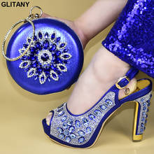 Zapatos y bolsos para mujeres que encuentro Set venta zapatos nigerianos y bolsos a juego decorado con diamantes de imitación de talla grande zapatos de mujer Zapatos de tacón 2024 - compra barato