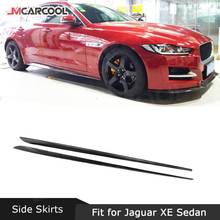 Carbon Fiber/ABS Black/FRP Side Skirts For Jaguar XE Sedan 4-Door 2015-2018 Car styling Door Extension Lip Aprons 2024 - buy cheap