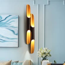 Modern Replica Delightfull Coltrane Wall Lamp Black Gold Inclined Wall Light up down aluminum pipe wing 2 lights bedroom light 2024 - buy cheap