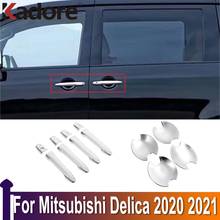 For Mitsubishi Delica 2020 2021 Chrome Side Door Handle Cover Trims Car Decoration Exterior Auto Accessories 2024 - buy cheap