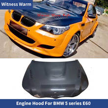 Para e60 capa de motor de fibra de carbono/frp engine bonnet para bmw série 5 e60 engine bonnet 2003-2009 2024 - compre barato