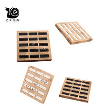 15 Grids Rings Storage Tray Jewelry Display Rack Bamboo PU/Velvet Jewelry Rings Organizer Rack Display Shelf Showcase 2024 - buy cheap