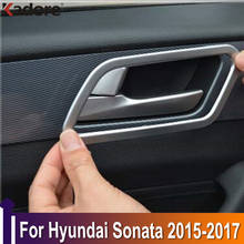 Для Hyundai Sonata 2015 2016 ABS матовая внутренняя дверная ручка чаша крышка планки Защитная Наклейка аксессуары для автомобиля Стайлинг 2024 - купить недорого