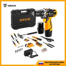 Cordless drill-driver DEKO DKCD12FU-Li-Ion in a case + a set of tools 104 pcs, 12V, 2x1.5 Ah, spare 063-4117 power tool Screwdrivers battery tools Screw driver repair 2024 - buy cheap