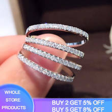 YANHUI Original Simple Rings Tibetan Silver S925 Shimmering CZ Stackable Rings For Women Wedding Band Jewelry Gift 2024 - buy cheap