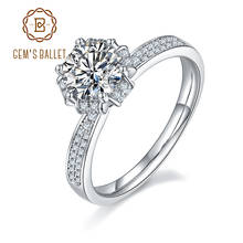 Женское Обручальное Кольцо GEM'S BALLET 925 пробы, серебряное кольцо с короной, 1Ct VVS1, Moissanite 2024 - купить недорого