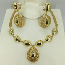 Presente de noiva estilo nigeriano, conjunto de joias com miçangas douradas, estilo dubai, femininas 2024 - compre barato
