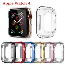 Capa fina 360 graus para apple watch, protetor de tela para iwatch 4 44mm 40mm tpu macio transparente para série 5 2024 - compre barato