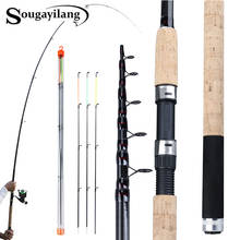 Sougayilang vara de pesca telescópica, giratória, 6 seções, vara de viagem, 3.0, 3.3, 3.6m, alimentador de carpas, 60-180g, equipamento de pesca 2024 - compre barato