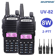 Baofeng-walkie-talkies de alta potência, 2 peças, 8w, banda dupla, transmissor e receptor vhf, uhf, bf, uv82, para caça, 10km 2024 - compre barato