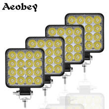 Aeobey Led Light Bar 48w 16barra Led Car Light For 4x4 Led Bar Offroad SUV ATV Tractor Boat Trucks Excavator 12V 24V Work Light 2024 - купить недорого