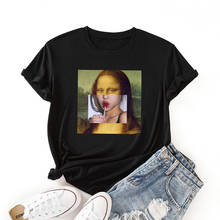 Woman Summer  T-Shirts Short Sleeve Tops Mona Lisa Graphic Tee Shirts for Women Female Colorful Casual Shirts Clothing 2024 - buy cheap