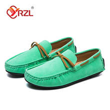 YRZL Suede Loafers Men Boat Shoes Slip On Mocasines Hombre Handmade Lazy Shoes Driving Moccasins Casual Office Flats Big Size 48 2024 - buy cheap