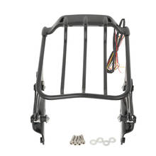 Motocicleta destacável rack de bagagem + encaixe kit de ferragem com luz para harley touring estrada glide rua 2014-2021 2019 2018 2024 - compre barato