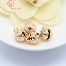 (2885)6PCS 8MM 10MM 12MM 24K Gold Color Plated Brass Carving Bell Beads Charms High Quality Diy Jewelry Accessories 2024 - buy cheap