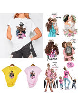 Camiseta da supermãe e da menina, camiseta da mãe e da mãe, em branca, rosa, tops harajuku, feminina, verão 2024 - compre barato