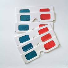 Envío gratis (100 unids/lote) gafas 3D de papel blanco reutilizables de estilo deportivo, montura de papel, lentes de resina Rojas/azules, gafas de papel 3d 2024 - compra barato