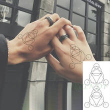 Водостойкая временная татуировка наклейка черный геометрический круг треугольник Татуировка флэш-тату искусство для мужчин женщин 2024 - купить недорого