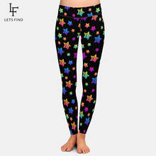 Letsfind moda nova mulher fluorescente pentagrama impressão leggings cintura alta elástico plus size magro preto leggings 2024 - compre barato