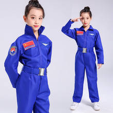 Spaceman Cosplay For Kids Boys Girls Pilot Captain Astronaut Uniform Performance Show Children's Gift Blue 2024 - buy cheap