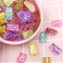 30Pcs Glitter Bear Flat back Resin Cabochon Gummy Candy Resin Charms for Jewelry Making DIY Earrings Accessories Scrapbooking 2024 - buy cheap