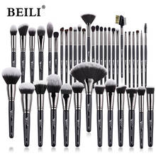 BEILI Luxury Black Professional Makeup Brush Set Big Powder Makeup Brushes Foundation Natural  Blending pinceaux de maquillage 2024 - buy cheap