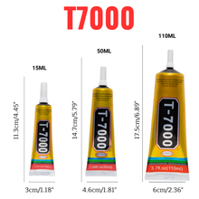 Zhanlida-adhesivo negro para reparación de tabletas, adhesivo para reparación de teléfonos móviles, componentes electrónicos, pegamento con punta aplicadora, 15ML, 50ML, 110ML, T7000