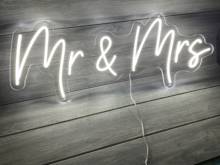 Custom Mr & Mrs Logo Neon Sign Light LED Wall Hanging Acrylic Indoor Outdoor Wedding Decoration Letter Board Party Background 2024 - buy cheap