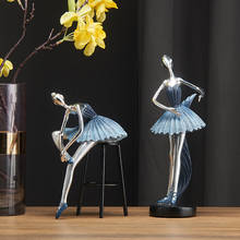 Miniaturas de Ballet, figuritas de arte abstracto, bailarina, adorno de chica, estatua de bailarina, escultura de resina, modelo, decoración para el hogar y la Oficina, artesanía 2024 - compra barato