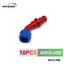 10pcs /set 45 Degree High Performance -AN10 Hose End Fitting Aluminum oil cooler hose fitting AN10-45B 2024 - buy cheap