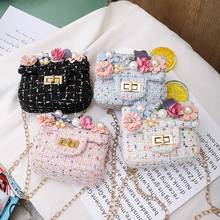 Children's Mini Handbag Cute Flower Crossbody Bags for Kids Small Coin Wallet Baby Girls Pearl Change Purse Gift 2024 - buy cheap