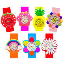 Relógio infantil flores verdes, relógio de pulso de quartzo para estudantes meninos e meninas, presente de festa para crianças 2024 - compre barato
