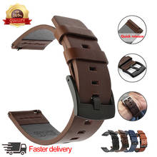 20mm 22mm Watch band Quick release Leather Strap for Samsung Galaxy Watch 3 Active2 40 44mm huawei watch gt 2 WatchBand 18 24mm 2024 - buy cheap