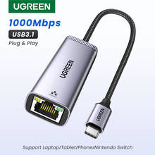 UGREEN-adaptador de red Ethernet USB C a RJ45, para ordenador portátil, Macbook, Samsung S20, tarjeta de red Ethernet 2024 - compra barato