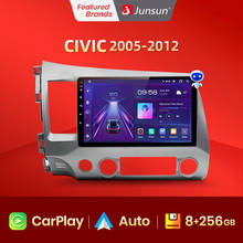 Junsun-reprodutor de vídeo e navegador gps, android 10.0, v1, 2 gb + 32 gb, com rádio e dvd, para honda civic 8 2005 a 2011, sem 2 din 2024 - compre barato