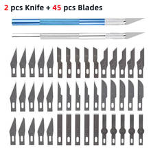 Non-Slip Metal Scalpel Knife Tools Kit Cutter Engraving Craft Knives +5/40/45pcs Blades Mobile Phone PCB DIY Repair Hand Tools 2024 - buy cheap