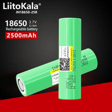 Liitokala bateria recarregável original, nova marca, 18650 2500mah, 3.6v, inr18650, 25r m, 20a, descarga quente 2024 - compre barato
